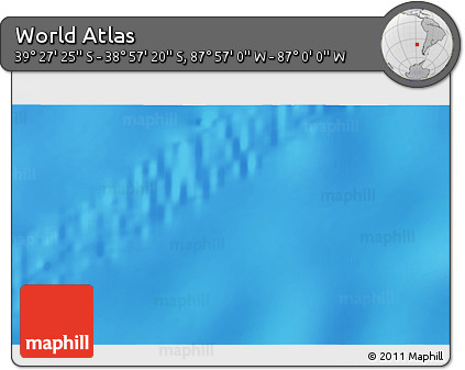 Physical 3D Map of the Area around 39° 12' 22" S, 87° 28' 29" W