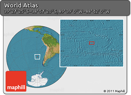 Satellite Location Map of the Area around 39° 12' 22" S, 89° 10' 30" W