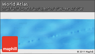 Physical Panoramic Map of the Area around 39° 12' 22" S, 89° 10' 30" W