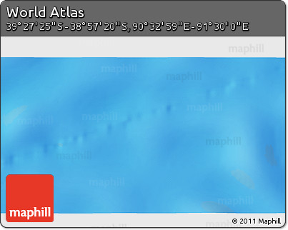 Physical 3D Map of the Area around 39° 12' 22" S, 91° 1' 30" E