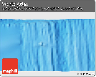 Physical 3D Map of the Area around 39° 12' 22" S, 91° 43' 29" W