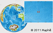 Physical Location Map of the area around 39° 12' 22" S, 92° 43' 29" E