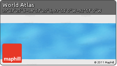 Physical Panoramic Map of the Area around 39° 12' 22" S, 93° 25' 30" W