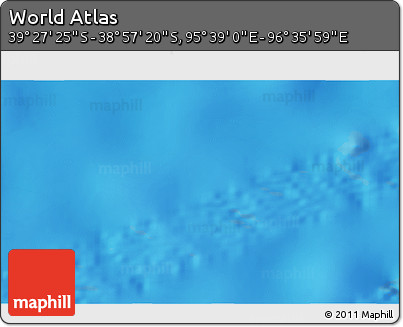 Shaded Relief 3D Map of the Area around 39° 12' 22" S, 96° 7' 30" E