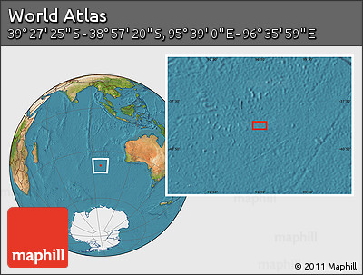 Satellite Location Map of the Area around 39° 12' 22" S, 96° 7' 30" E