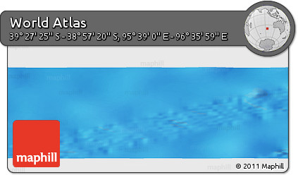 Physical Panoramic Map of the Area around 39° 12' 22" S, 96° 7' 30" E