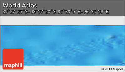 Physical Panoramic Map of the Area around 39° 12' 22" S, 96° 7' 30" E