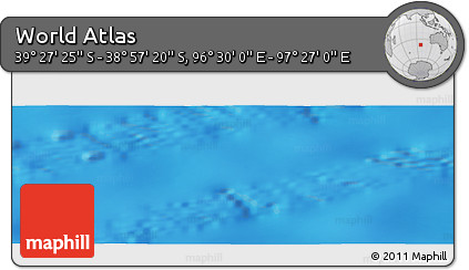 Physical Panoramic Map of the Area around 39° 12' 22" S, 96° 58' 29" E