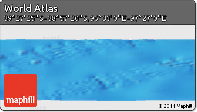 Physical Panoramic Map of the Area around 39° 12' 22" S, 96° 58' 29" E