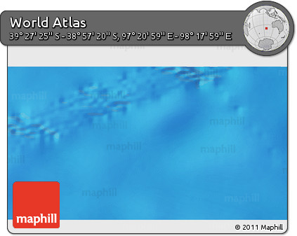 Physical 3D Map of the Area around 39° 12' 22" S, 97° 49' 29" E
