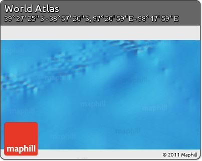 Physical 3D Map of the Area around 39° 12' 22" S, 97° 49' 29" E