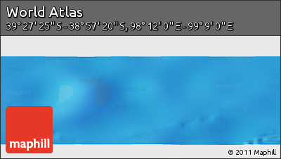 Physical Panoramic Map of the Area around 39° 12' 22" S, 98° 40' 30" E