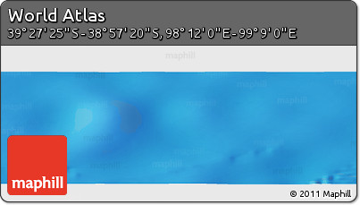 Physical Panoramic Map of the Area around 39° 12' 22" S, 98° 40' 30" E
