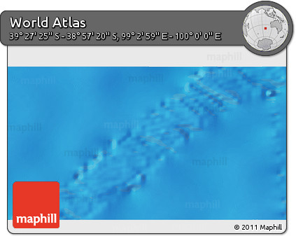 Physical 3D Map of the Area around 39° 12' 22" S, 99° 31' 30" E