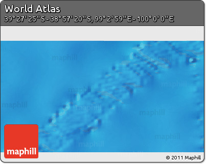Physical 3D Map of the Area around 39° 12' 22" S, 99° 31' 30" E