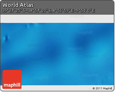Physical 3D Map of the Area around 39° 12' 22" S, 9° 25' 30" E