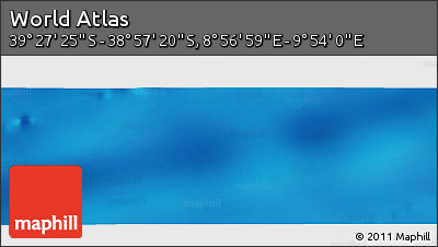 Physical Panoramic Map of the Area around 39° 12' 22" S, 9° 25' 30" E