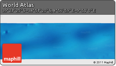 Physical Panoramic Map of the Area around 39° 12' 22" S, 9° 25' 30" E