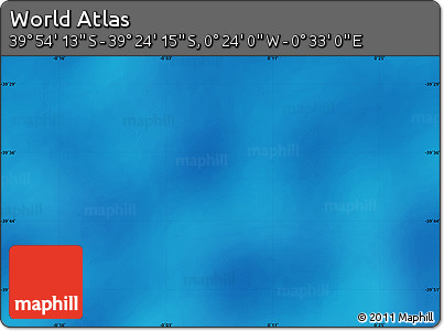 Physical Map of the Area around 39° 39' 14" S, 0° 4' 30" E
