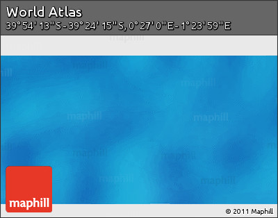 Physical 3D Map of the Area around 39° 39' 14" S, 0° 55' 29" E