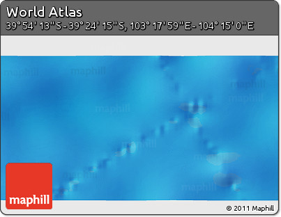 Physical 3D Map of the Area around 39° 39' 14" S, 103° 46' 30" E
