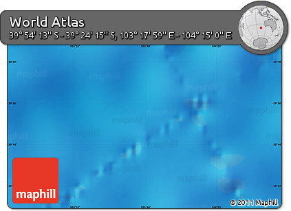 Physical Map of the Area around 39° 39' 14" S, 103° 46' 30" E