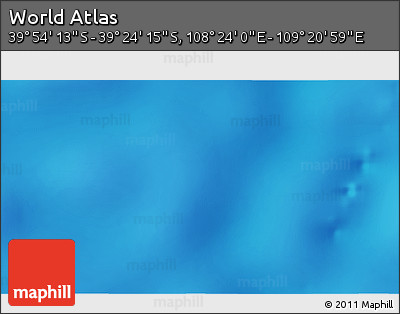 Physical 3D Map of the Area around 39° 39' 14" S, 108° 52' 30" E