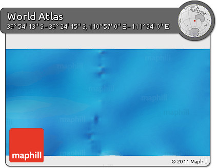 Physical 3D Map of the Area around 39° 39' 14" S, 111° 25' 30" E