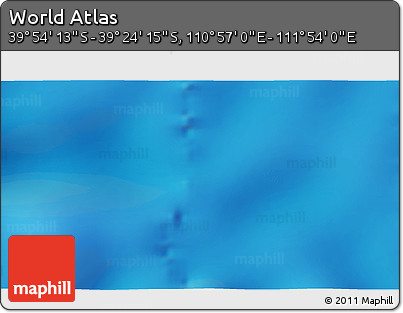 Physical 3D Map of the Area around 39° 39' 14" S, 111° 25' 30" E