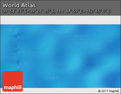 Physical 3D Map of the Area around 39° 39' 14" S, 112° 16' 30" E