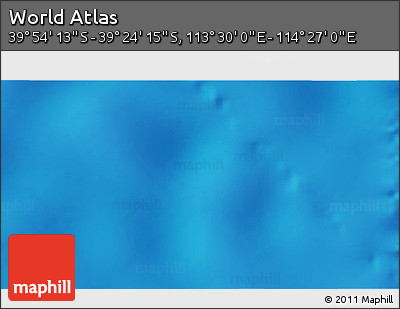 Physical 3D Map of the Area around 39° 39' 14" S, 113° 58' 29" E