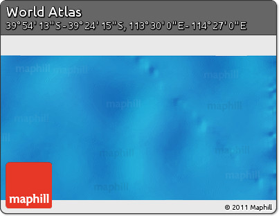 Physical 3D Map of the Area around 39° 39' 14" S, 113° 58' 29" E