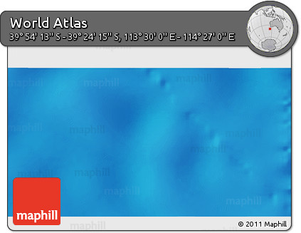Shaded Relief 3D Map of the Area around 39° 39' 14" S, 113° 58' 29" E