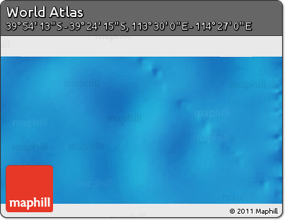 Shaded Relief 3D Map of the Area around 39° 39' 14" S, 113° 58' 29" E
