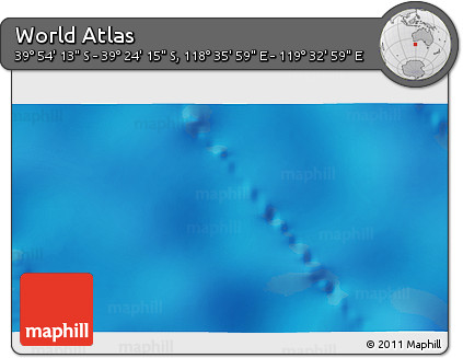 Physical 3D Map of the Area around 39° 39' 14" S, 119° 4' 29" E