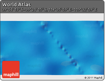 Physical 3D Map of the Area around 39° 39' 14" S, 119° 4' 29" E