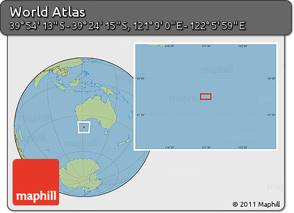 Savanna Style Location Map of the Area around 39° 39' 14" S, 121° 37' 30" E