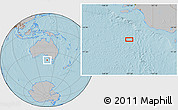 Gray Location Map of the area around 39° 39' 14" S, 137° 46' 30" E, hill shading
