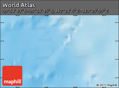 Physical Map of the Area around 39° 39' 14" S, 142° 52' 30" E