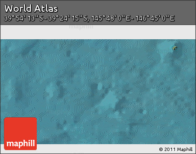 Satellite 3D Map of the Area around 39° 39' 14" S, 146° 16' 30" E