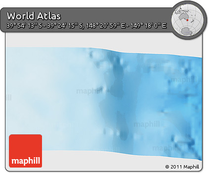 Physical 3D Map of the Area around 39° 39' 14" S, 148° 49' 29" E