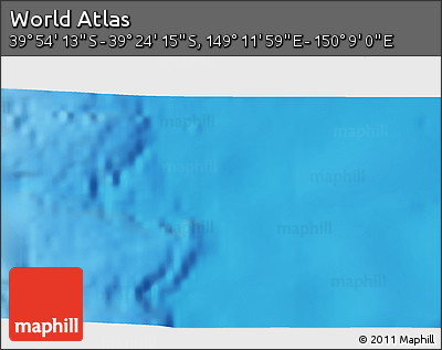 Physical 3D Map of the Area around 39° 39' 14" S, 149° 40' 30" E