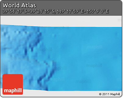 Physical 3D Map of the Area around 39° 39' 14" S, 149° 40' 30" E
