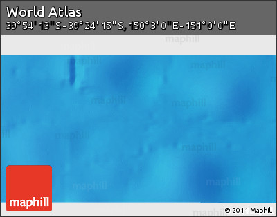 Physical 3D Map of the Area around 39° 39' 14" S, 150° 31' 30" E