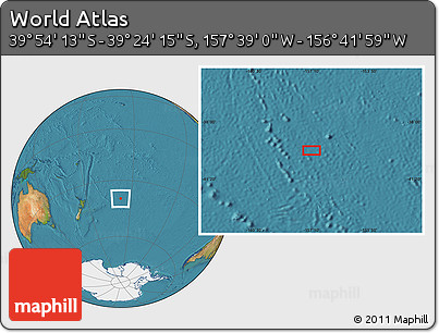 Satellite Location Map of the Area around 39° 39' 14" S, 157° 10' 30" W
