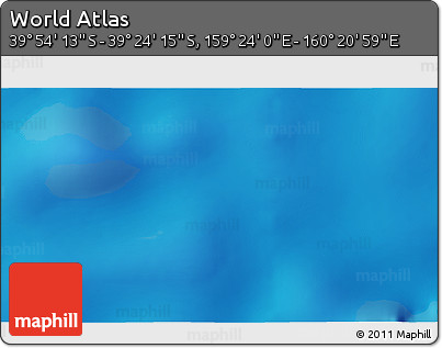 Physical 3D Map of the Area around 39° 39' 14" S, 159° 52' 30" E