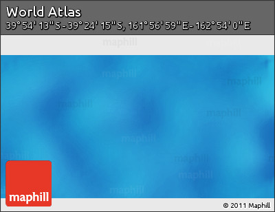 Physical 3D Map of the Area around 39° 39' 14" S, 162° 25' 30" E