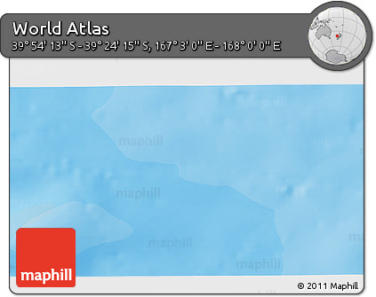Political 3D Map of the Area around 39° 39' 14" S, 167° 31' 30" E