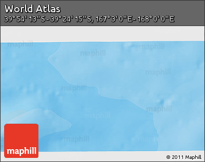 Political 3D Map of the Area around 39° 39' 14" S, 167° 31' 30" E
