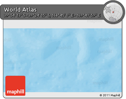 Physical 3D Map of the Area around 39° 39' 14" S, 169° 13' 29" E